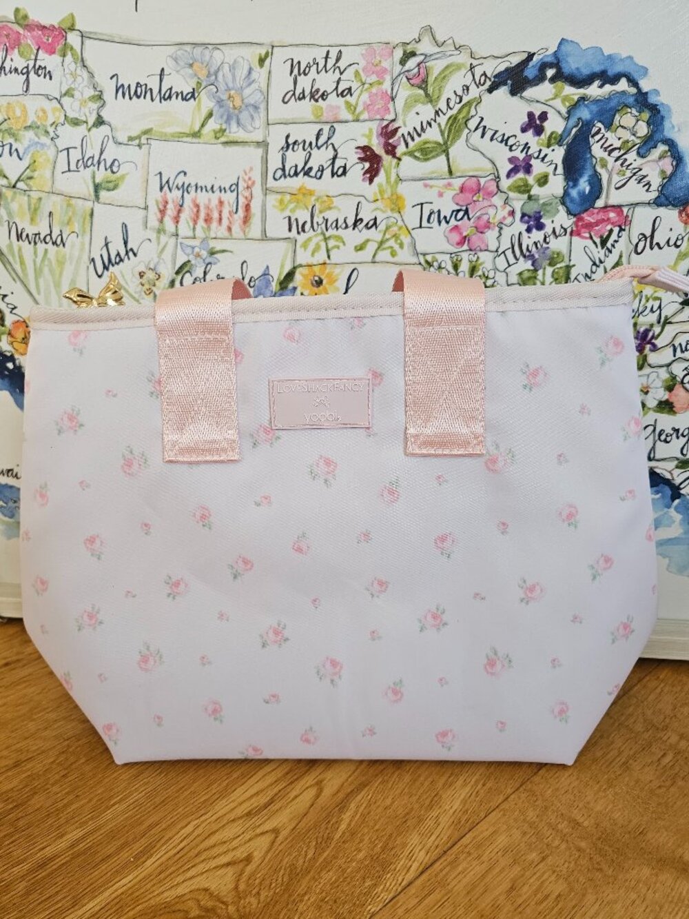 LoveShackFancy Target lunch tote bag pink Blooming Heirloom Ditsy Ballet